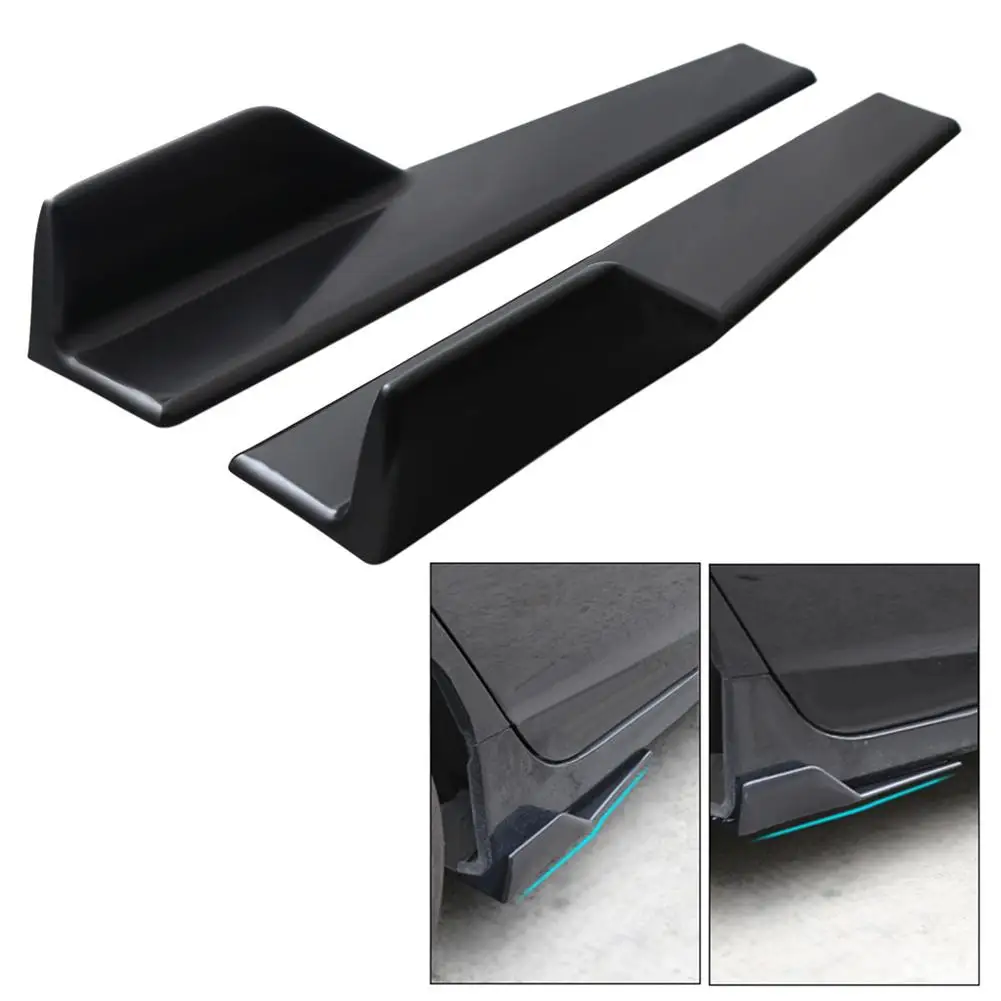 

2Pcs 18'' Universal Car Side Skirt Rocker Splitters Winglet Shovel Anti-Scratch Winglet Wings Blade Side Skirt Car Racing Style