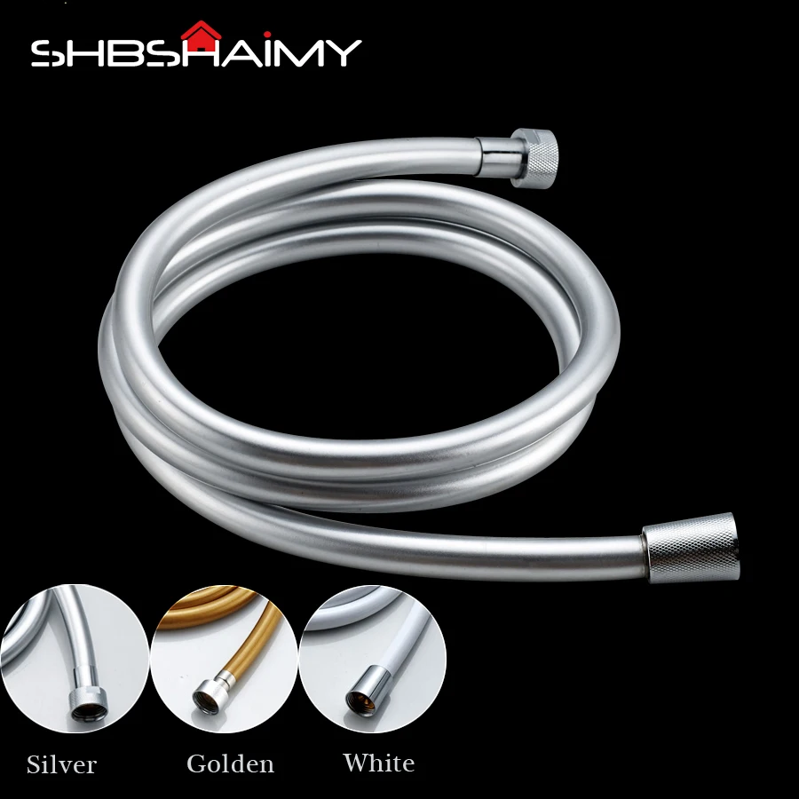 

High Pressure Silver & Golden PVC Smooth Shower Hose Bath Handheld Shower Head Flexible Shower Hose Explosion-proof pipes