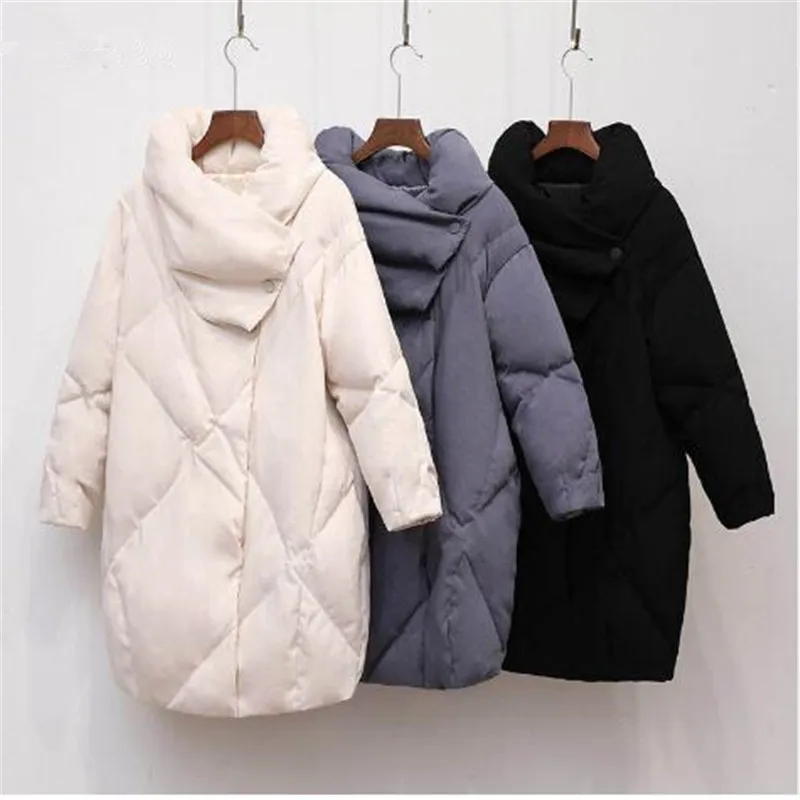 

Real Raccoon Fur Collar 2019 New Fashion Winter Jacket Women White Duck Down Jacket Female Coat Outerwear Super Warm Long Parka