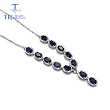 TBJ, натуральный Овальный иолит 4*6 мм 4.5ct, S925 серебро благородный дизайн ожерелье и кулон, лучший подарок для женщин и девочек, обручение подарок одежда