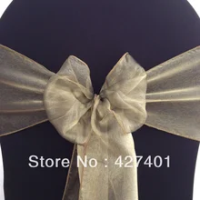 Высокое качество, оливковый органза/органза стул лук для свадьбы события и вечерние украшения