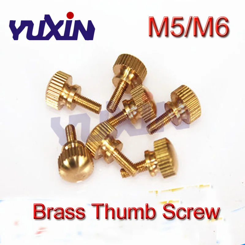 10 шт. M5 M6 GB834/DIN464 ручная затяжка латунные винты с накатанной головкой медный
