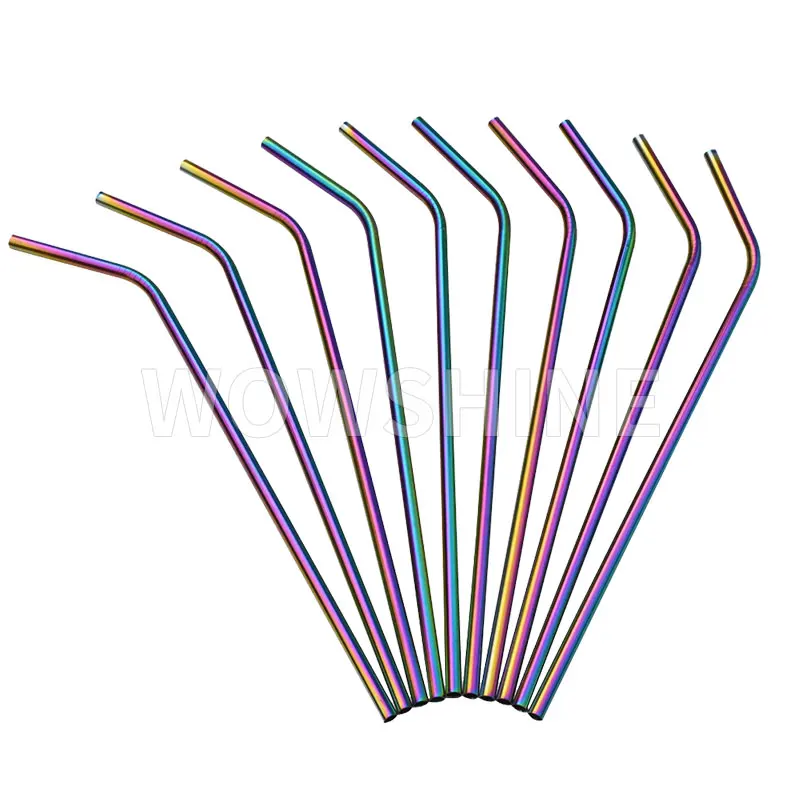Wowshine Factory New Colorful Stainless Steel 304 Drinking Straw 10pcs