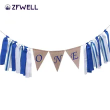 Zfwell. день рожденья для мальчиков украшение декорация для стула синий тянуть флаг морские Детские селфи фото реквизит на заказ supplies.7