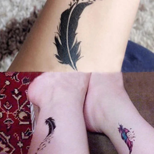 12 Sheets Women's Bird Wind Goose Feather Body Art Waterproof Temporary Tattoo Sticker | Красота и здоровье