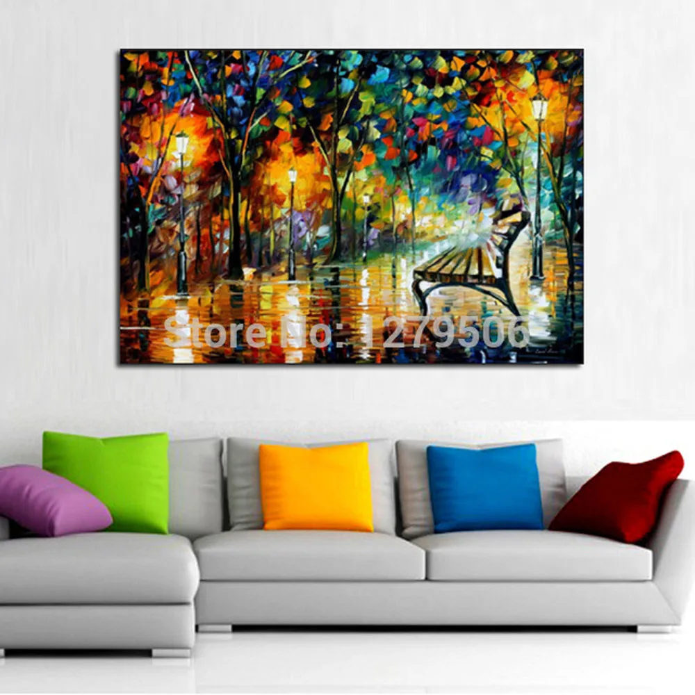 

Handpainted modern Night Beauty Knife Oil Painting On Canvas handmade Thick Oil Painting Wall Picture For bedroom office decora