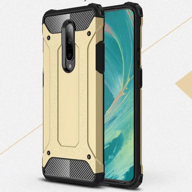 

Soft Silicon + PC Hard Armor Anti-knock Back Cover Fitted Case For OnePlus 7 Pro