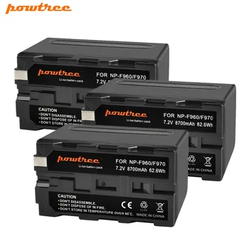 

3X 8700mAh NP-F960 NP-F970 Camera Battery for Sony NP F960 F970 MC1500C 190P 198P F950 MC1000C TR516 TR555 DCR-VX2100E/A L10