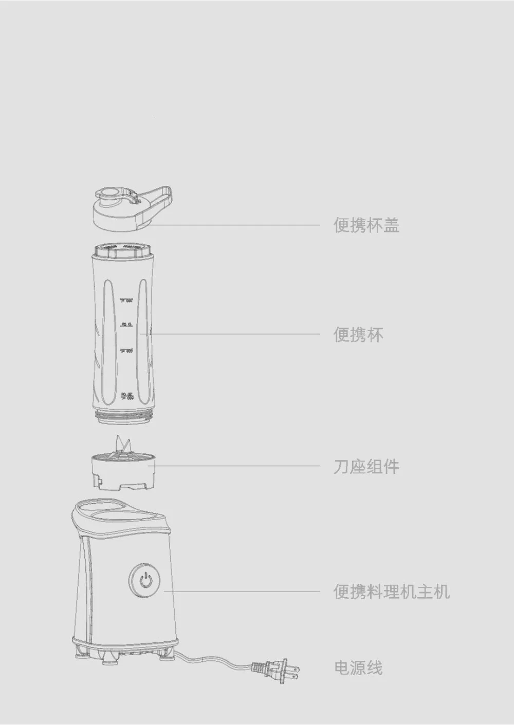 Портативная соковыжималка Xiaomi Ocooker для приготовления фруктов и овощей, точечный переключатель 304, нержавеющая сталь, 8 секунд, суповая машина