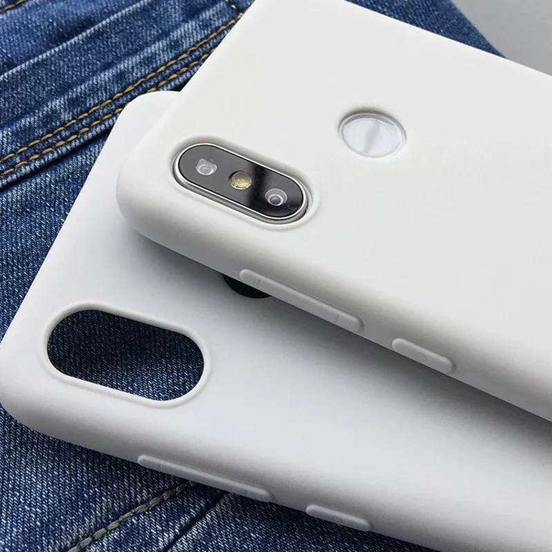 Белый чехол для Xiaomi Mi8 мягкая задняя крышка Mi 8 полностью матовые защитные