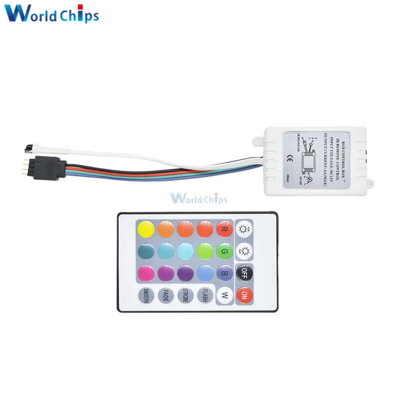 

12V 24Key LED RGB IR RF Infrared Wireless Controller for SMD 5050 LED Strip RGB 12V 24 Keys Wireless Controller no battery