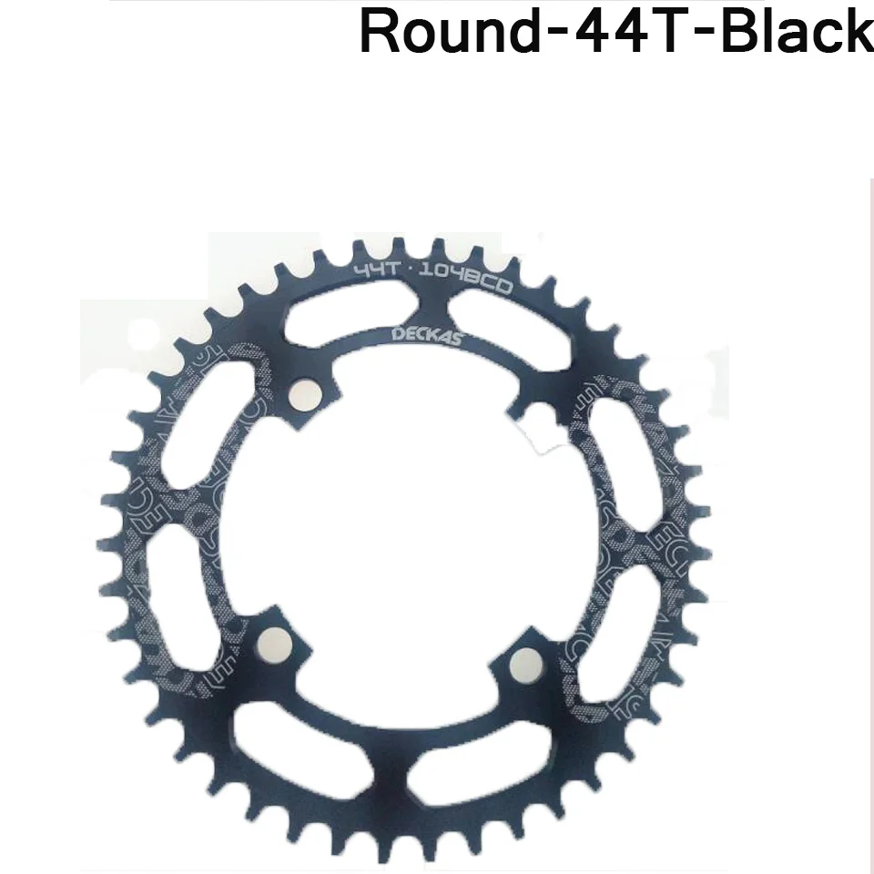 DECKAS 104BCD цепь узкая широкая велосипедная MTB шатун горный велосипед 170 мм кривошипный набор круглая цепь для дорожного велосипеда кольцо 40-52T BB - Цвет: Round-44T-Black