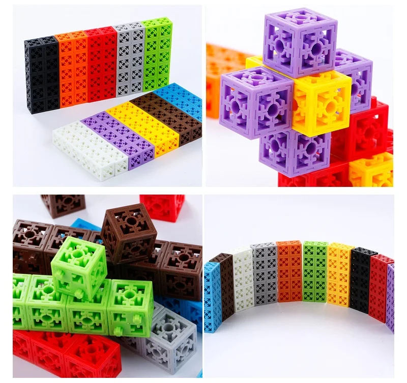 98Pcs Colorful Square Building Block Kids 2 cm Big Particle Cube Bricks Toy Education Jigsaw Children Creative Gift 3D DIY Model