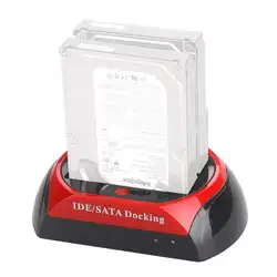 Двойной док-станция для HDD 875DJ США Plug Hot Plug инструменты не светодио дный индикатор с адаптером