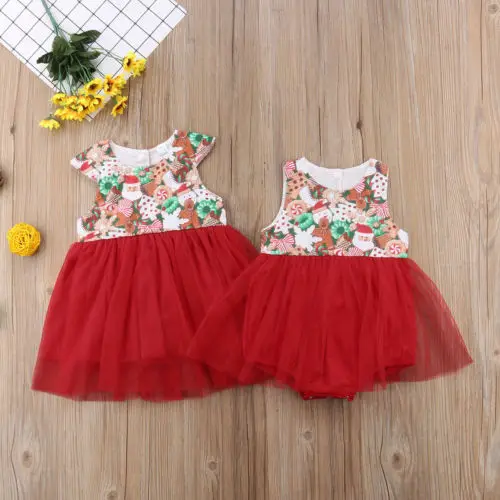 

Newborn Kid Baby Girls Clothing Dresses Christmas Tulle Romper Ruffles Patchwork Mini Party Tutu Dress Girl 0-4T