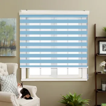 

Adjustable Sunlight Home Sky Blue Valance Dual Roller Blinds Zebra Blinds Customized Blinds