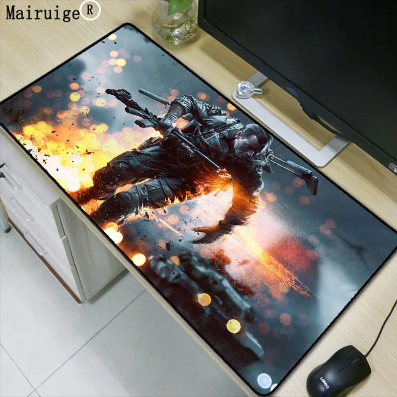 

Mairuige 70x30/90x40cm Battlefield Rubber Mouse Pad Large Mouse Mat Desk Mats Big Mousepads Gaming Rug XL for Office Work Gaming