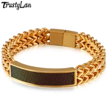 Никогда не выцветает золотой цвет цепи мужские браслеты дружбы и Браслеты Твердые из нержавеющей стали мужской браслет массивные Ювелирные изделия Подарки для него