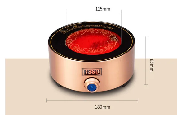 Электрическая печь для чая, мини-немой горячий горшок, Горящее железо, медное устройство, ручка, переключатель, 13 передач, подходит для жаростойкой посуды