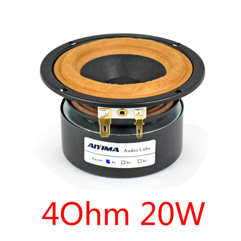 AIYIMA 1 шт. 3 дюйма аудио портативный динамик 4/8 Ом 20 Вт полный спектр стерео Hifi динамик s DIY для автомобиля Bluetooth домашнего кинотеатра - Цвет: Round 4Ohm 20W
