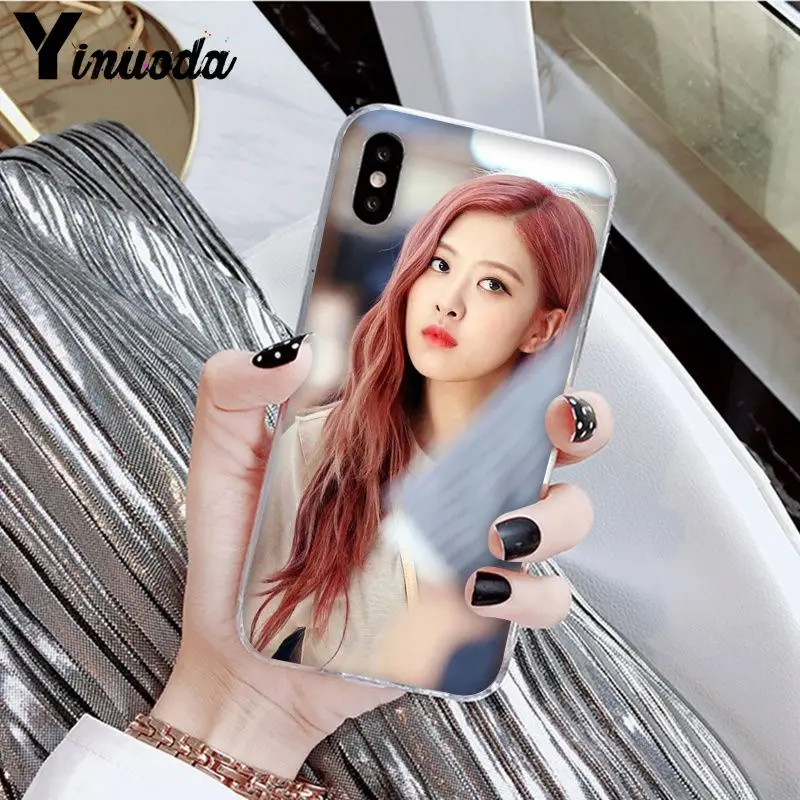 Yinuoda черная розовая роза Kpop клиент высокое качество чехол для телефона для Apple iPhone 8 7 6 6S Plus X XS MAX 5 5S SE XR Чехол для мобильного телефона s - Цвет: A8