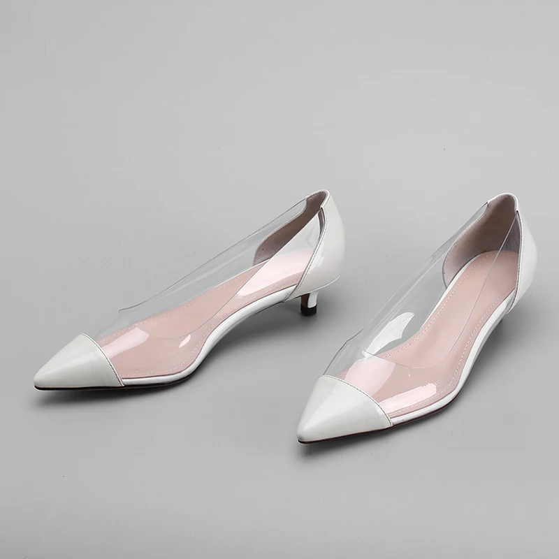 ESVEVA 2019 Women Pumps Thin Low Heel Patent Leather Transparent Sexy Pointed Toe Basic Fashion Ladies Shoes Size 34-39 ESVEVA 2019 Women Pumps Thin Low Heel Patent Leather Transparent Sexy Pointed Toe Basic Fashion Ladies Shoes Size 34-39