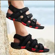 Летние Нескользящие сандалии с открытым носком на толстой подошве; удобная мужская летняя обувь; модные уличные спортивные студенческие пляжные туфли; лоферы