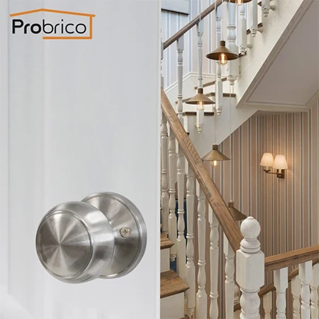 Probrico полуфиксатор дверная ручка для межкомнатной двери атласная никелевая дверная ручка набор нержавеющие стальные изделия для мебели 1~ 10 шт