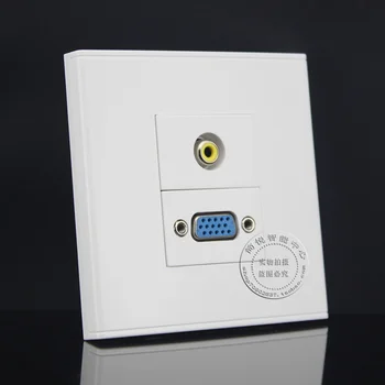 

Wall Face Plate Yellow Audio AV Video Plate & VGA Outlet Socket Assorted Panel Faceplate