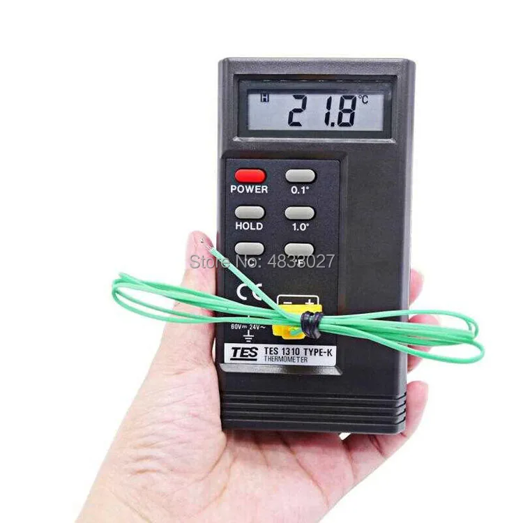 TES 1310 Цифровой тип термометра-K термопары тестер температуры считыватель датчик метр+ детектор датчик термопары