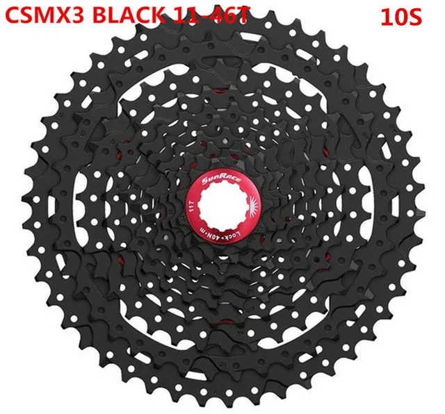 Sunracing 8 S/9 S/10 S/11 S/12 S 11-28 T/11-50 T горный велосипед полный спектр маховика - Цвет: 10S 11 46T Black Red