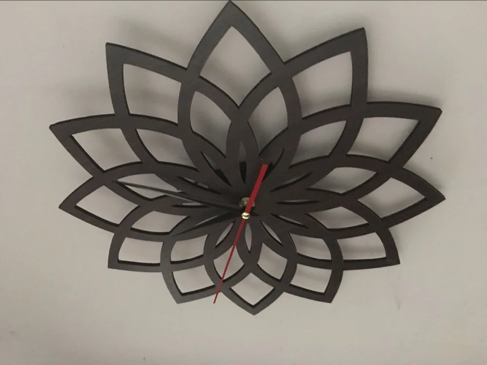 0212633 натуральный персик деревянный Лотос современные настенные часы модные креативные цветок стены бревна supe кварцевые часы немой