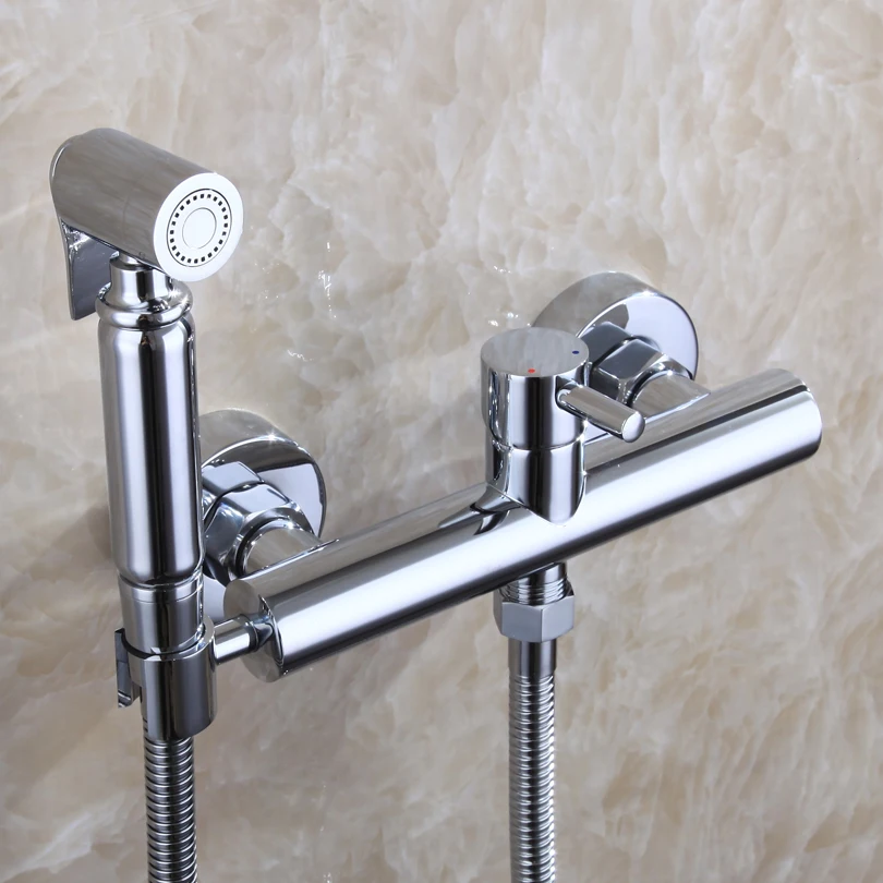 With Hot And Cold Faucet Valve 150 cm Stainless Steel Hose Muslim