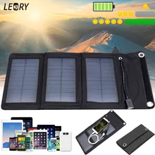 LEORY 5W 5V Solar Panel Monocrystalline Portable Solar Cells Charger For Cellphone Outdoor DIY USB Power Bank Battery Charger
