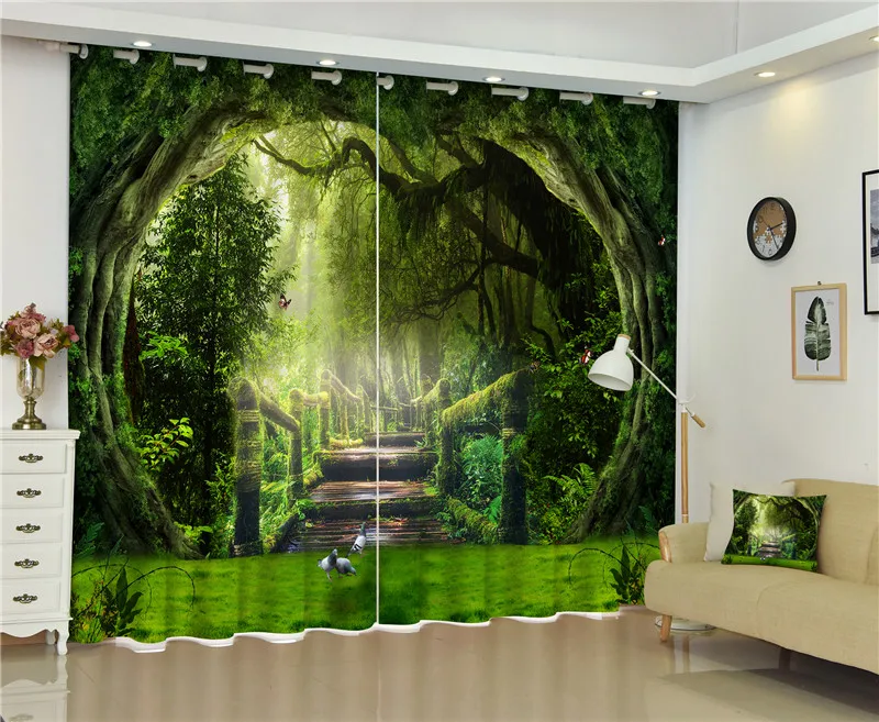 2017 Misty forest 3D Blackout Curtains For Living room Bedding room