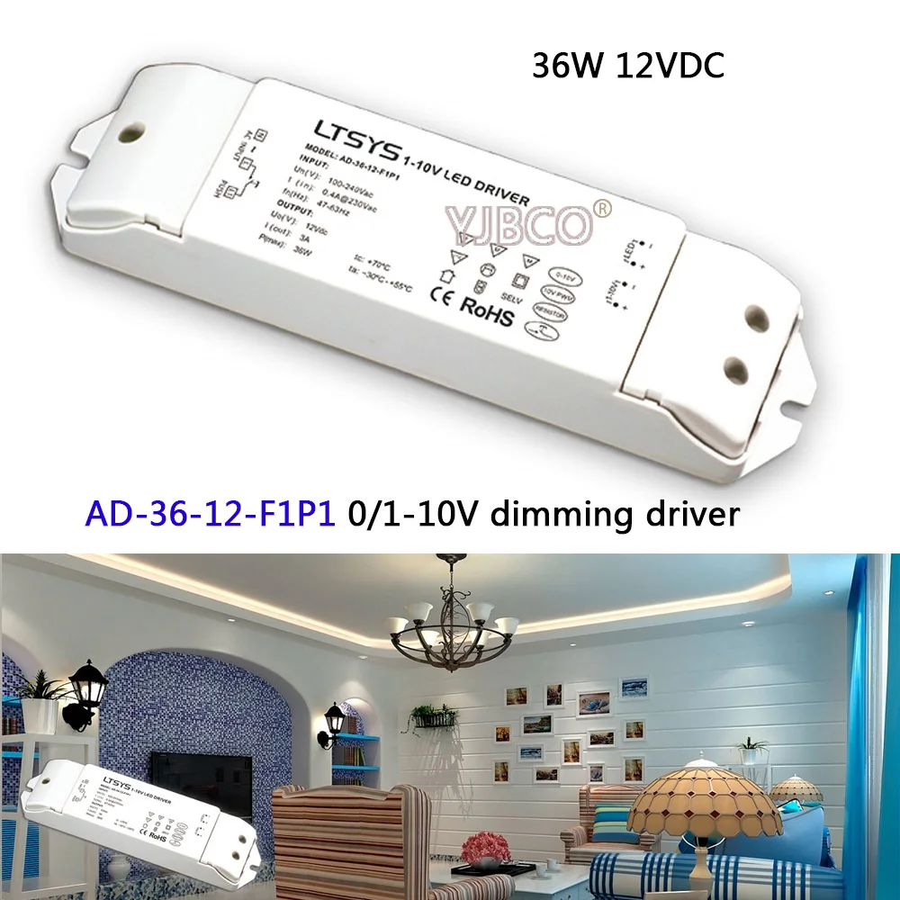 

New 0/1-10V led dimming driver;AD-36-12-F1P1;AC100-240V input;12V/3A/36W output CV Led Driver Free Shipping