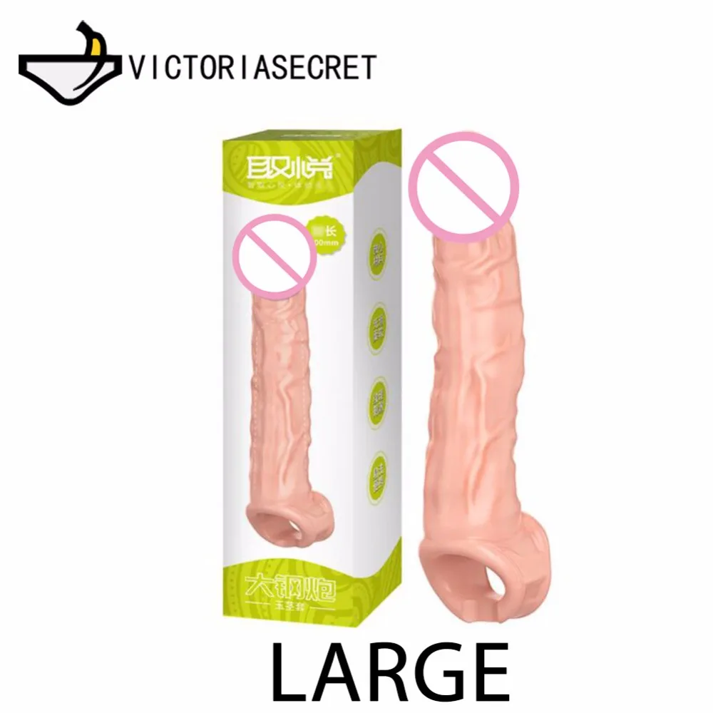 Silicone Reusable Condoms Penis Sleeve Extend Dildo Dick Ring Male Penis Extension Sleeves Sex Toys for Man Gay Adult Cock Rings