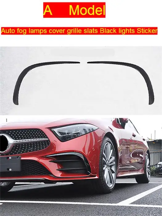 Car styling Auto fog lamps cover grille slats Black lights Sticker decoration Strip For Mercedes Benz CLS Class Accessories - Название цвета: A Model Black