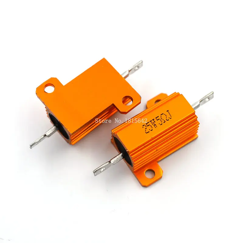 RX24 25 Вт 5R 5RJ мощный металлический корпус алюминиевый Золотой резистор 5 Ом