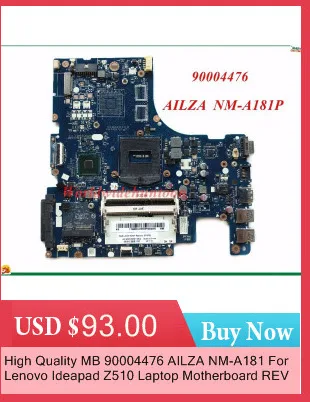 Горячая Распродажа и высококачественный продукт для lenovo Ideapad Z510 материнская плата для ноутбука AILZA NM-A181 SR17E BD82HM86 DDR3 протестирована