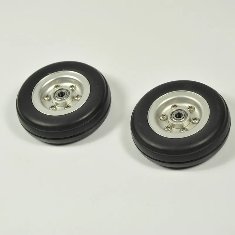 2 50mm-Shaft you 3mm G-Force RC PLANE WHEELS-rubber with nylon rim 