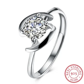 

New Hot 925 Sterling Silver Rings For Women Adjustable Fashion Trend Ring Female Claw Austrian Crystal Weave Stylish Opening