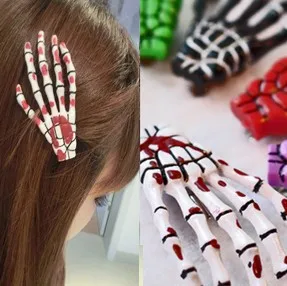 

24pcs(not pair)Free Shipping Fashion skeleton claws skull hand hair clip hairpin Zombie Punk Horror hairwear hairpin bobby pin