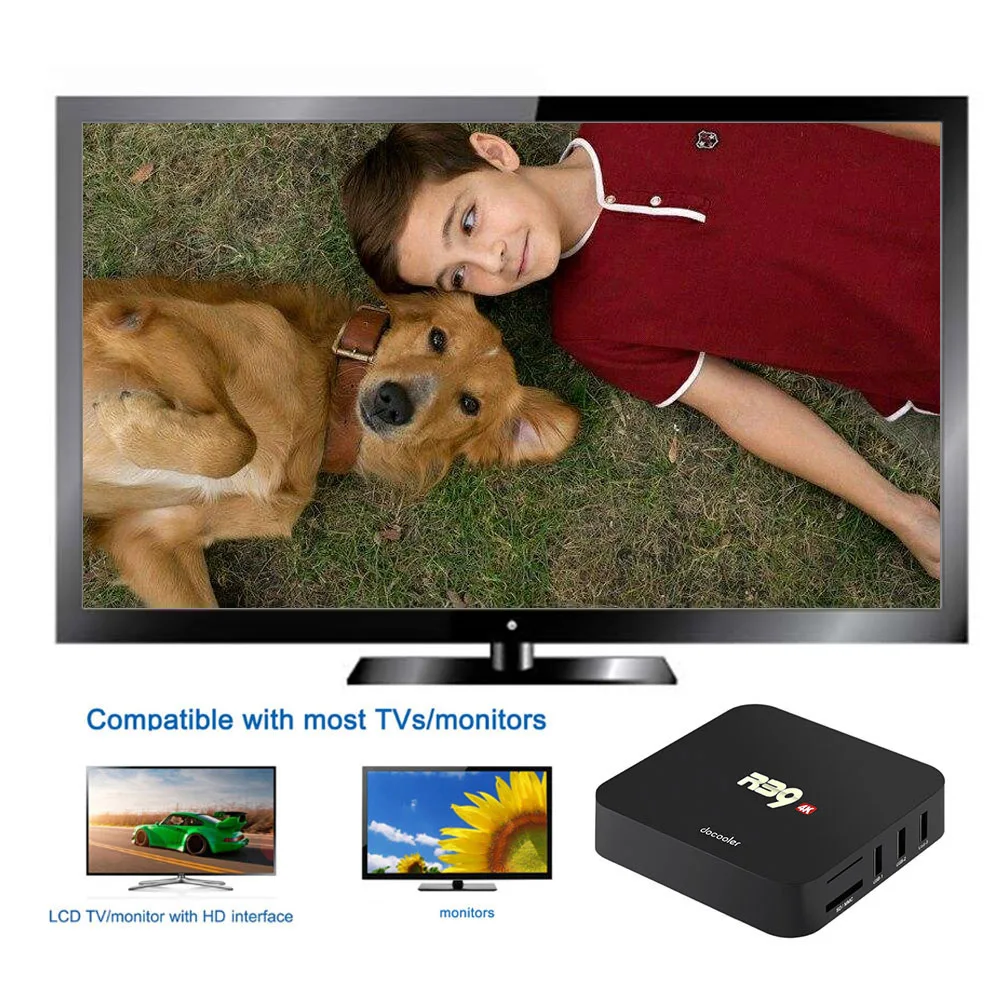 ТВ приставка Docooler R39 Smart Android 7.1.2 четырехъядерный процессор RK3229 16 1 UHD 4 K 1G/8G мини ПК Wi