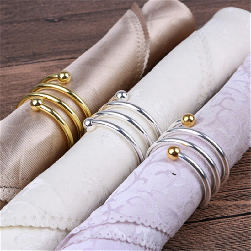 Stainless Steel Napkin Rings Gold Silver Color For Table Decoration