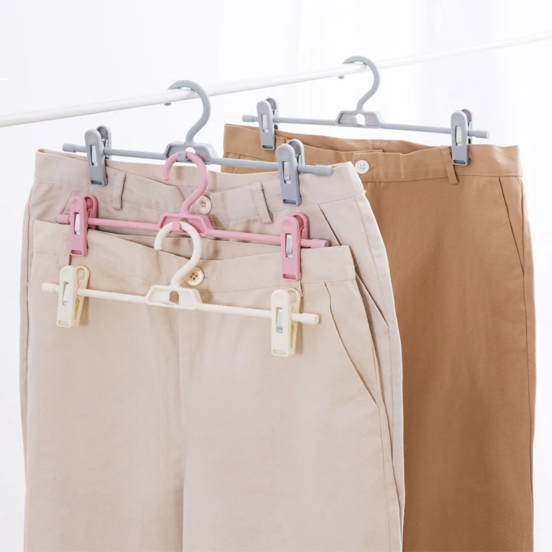 

Household multi-function fold hanging trousers rack pantsuit holder wardrobe saving space to collect rack trousers hang