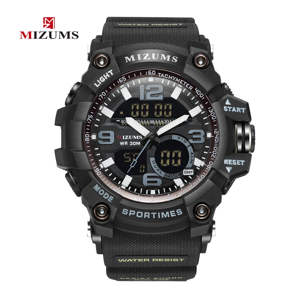 mizums Brand Men Sports Watches Dual Display Analog Digital LED Electronic Quartz Wristwatches Waterproof Swimming Military Watch drop shipping (3)
