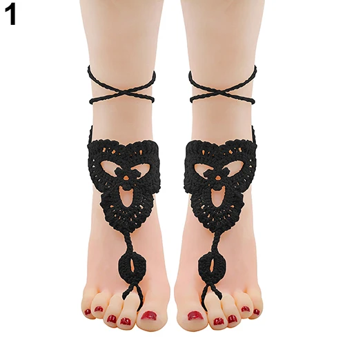2016 Top Quality Women Girl s Barefoot Anklet Crochet Cotton Ankle Chain Sandal Bracelet Foot Jewelry