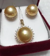 Eternal wedding Women Gift word 925 Sterling silver real The import of gift Kim natural seawater pearl earrings pendant necklace