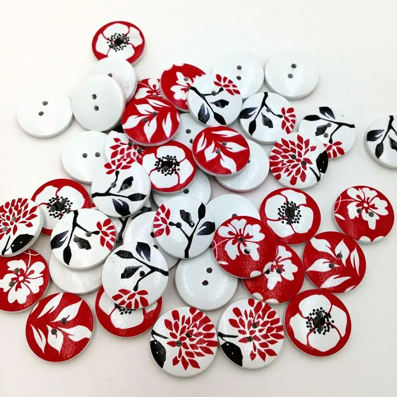 

Arts Crafts Wooden Buttons 20mm tree anchor 2 holes for handmade Gift Box Scrapbook Craft Party Decor DIY favor Sewing draw Wh